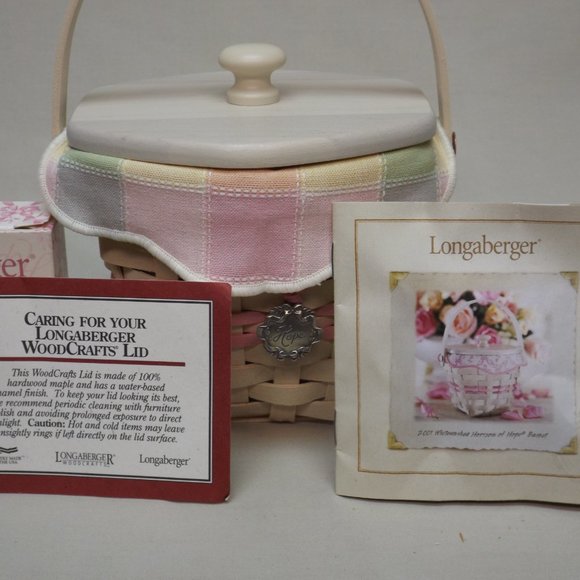 Longaberger 2001 Horizon of Hope /A.C.S. Basket Combo Complete with Lid - Picture 2 of 16